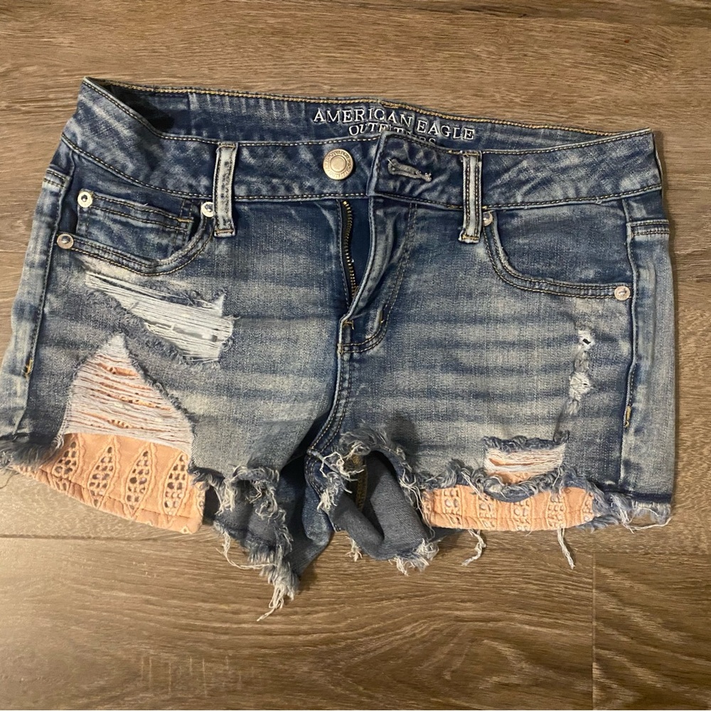 American Eagle shortie denim shorts size 8